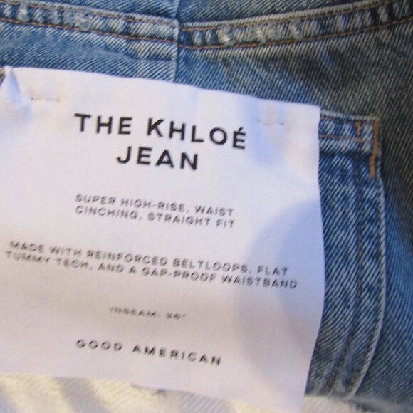 $179 Good American THE KHLOE Jeans, Blue, Distressed,sz. 6 - Picture 6 of 7